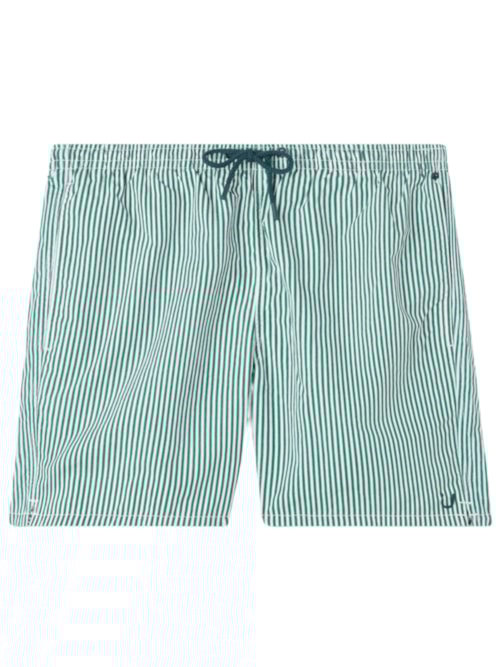 Bermuda De Banho Com Padrão De Listras - Verde