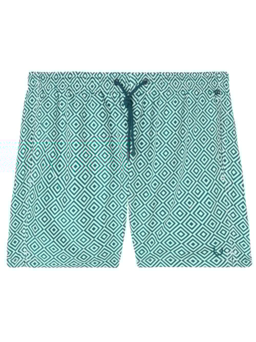 Bermuda De Banho Com Padrão De Losangos - Verde