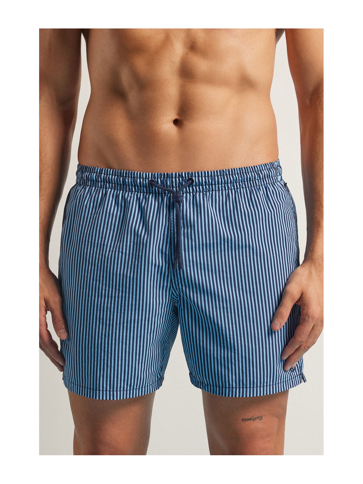 Bermuda De Banho Listrada Azul Intimissimi
