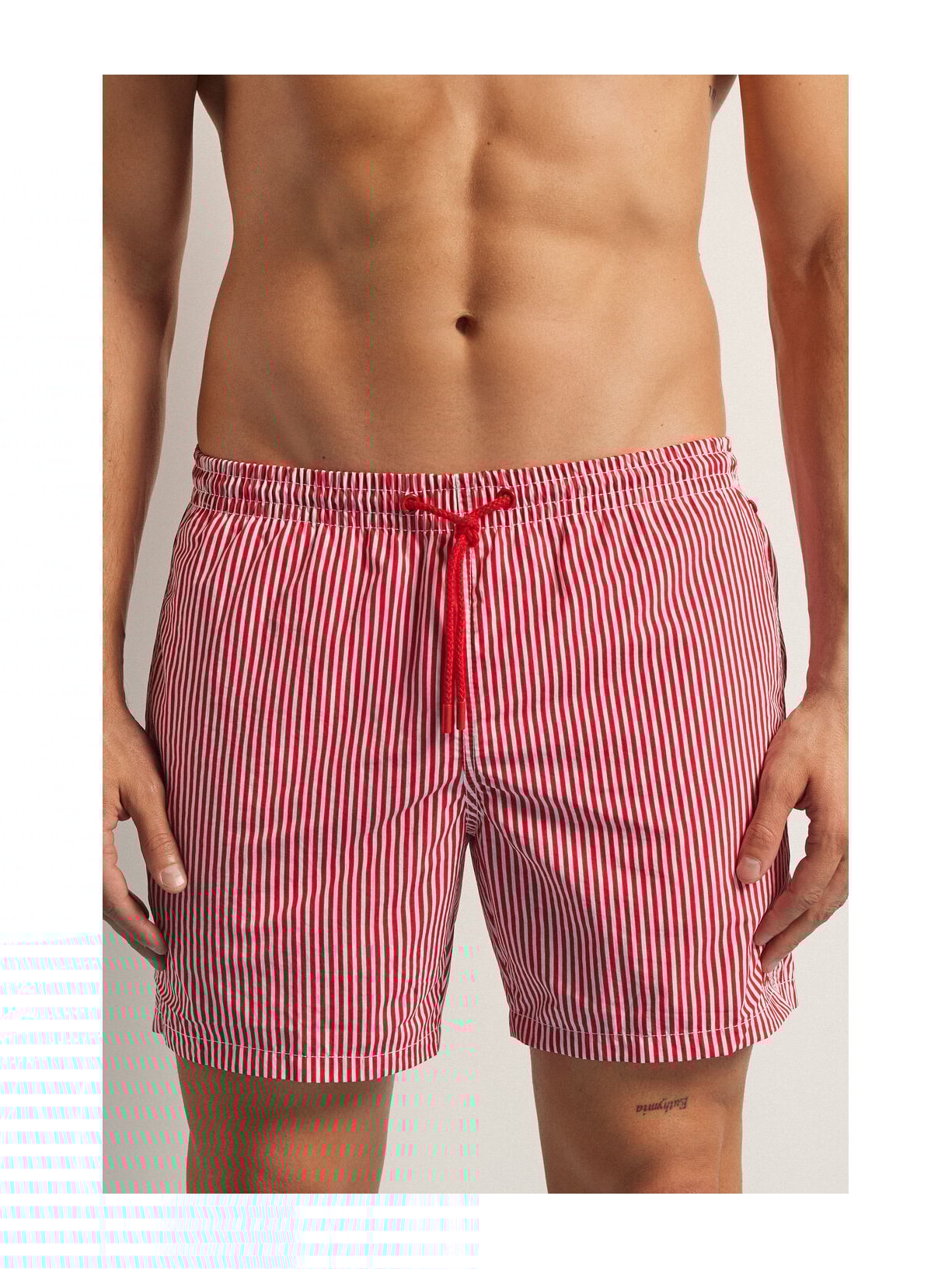 Bermuda De Banho Listrada Vermelho Intimissimi