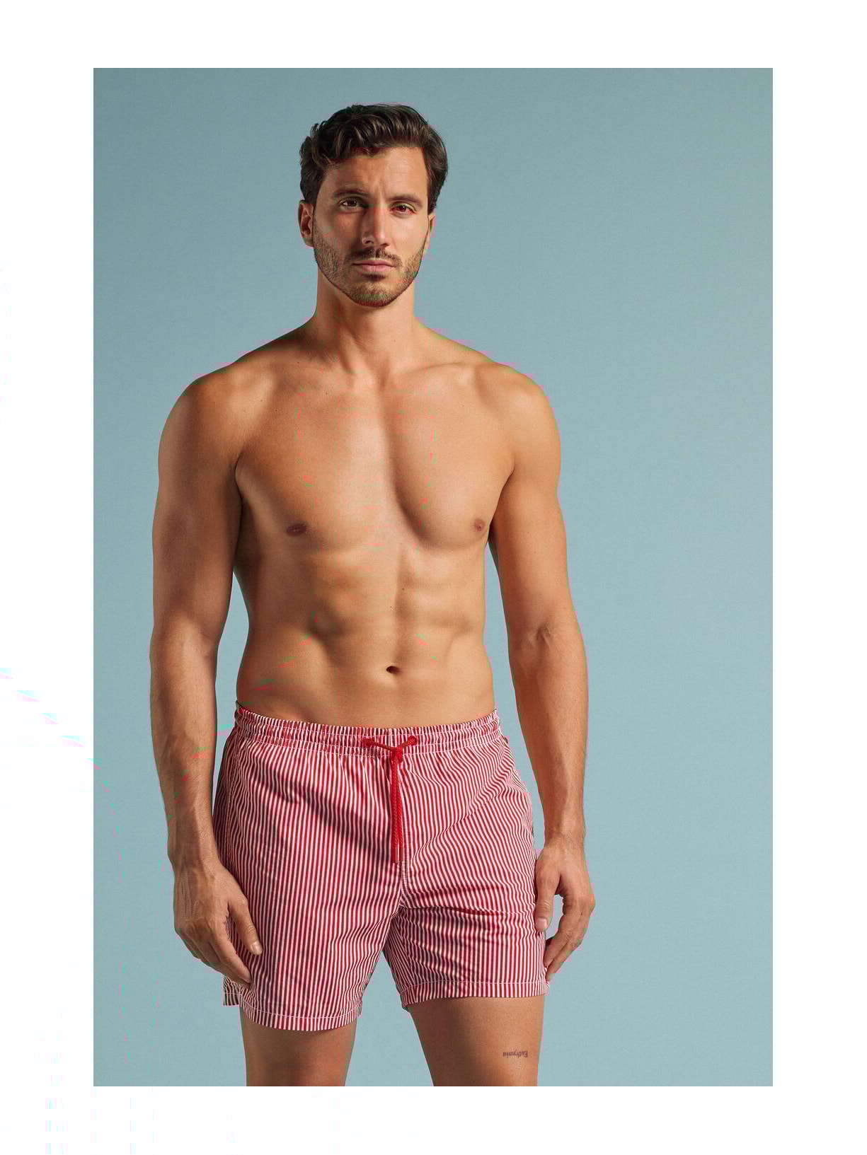 Bermuda De Banho Listrada Vermelho Intimissimi