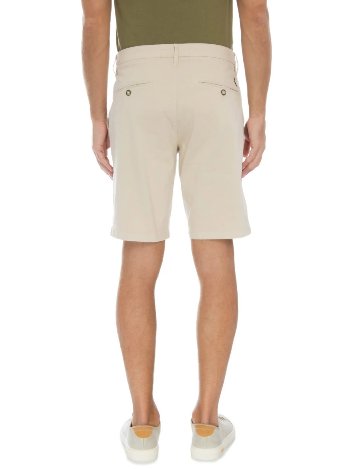 Bermuda De Sarja Casual Masculina Iron Bege Reserva