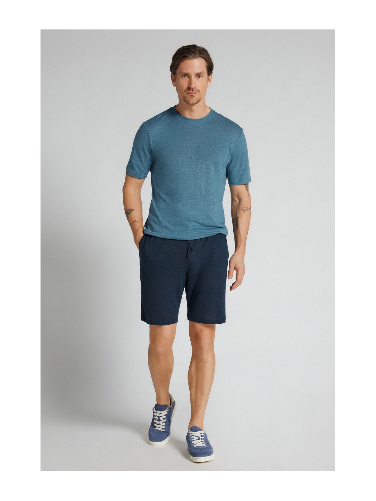 Bermuda Em Linho Azul Intimissimi