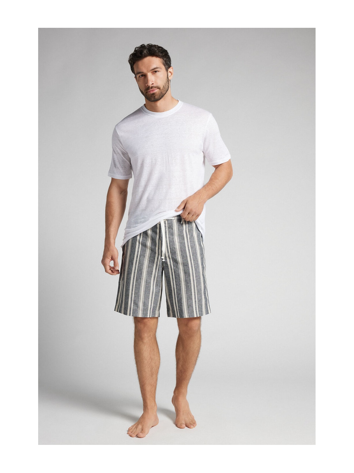 Bermuda Em Linho e Algodão Cinza Intimissimi