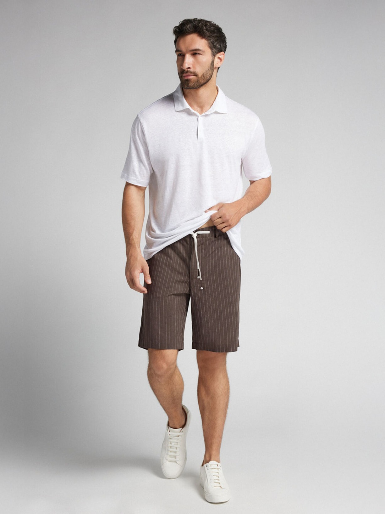 Bermuda Em Linho e Algodão Marrom Intimissimi