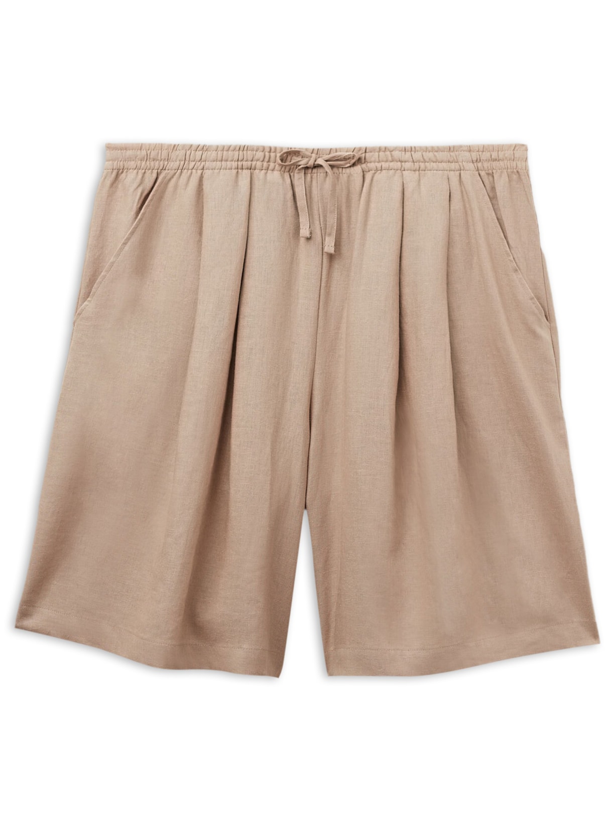 Bermuda Em Linho e Viscose - Bege