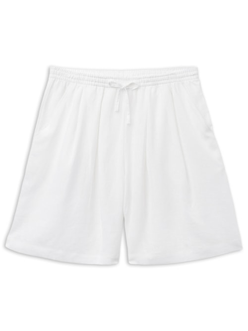 Bermuda Em Linho e Viscose - Branco