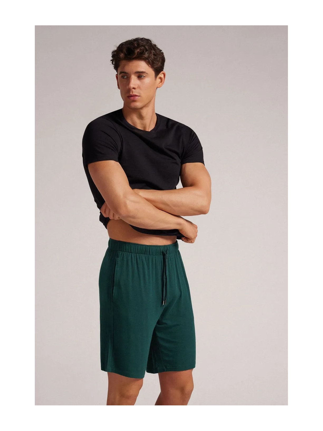 Bermuda Em Seda e Modal Verde Intimissimi