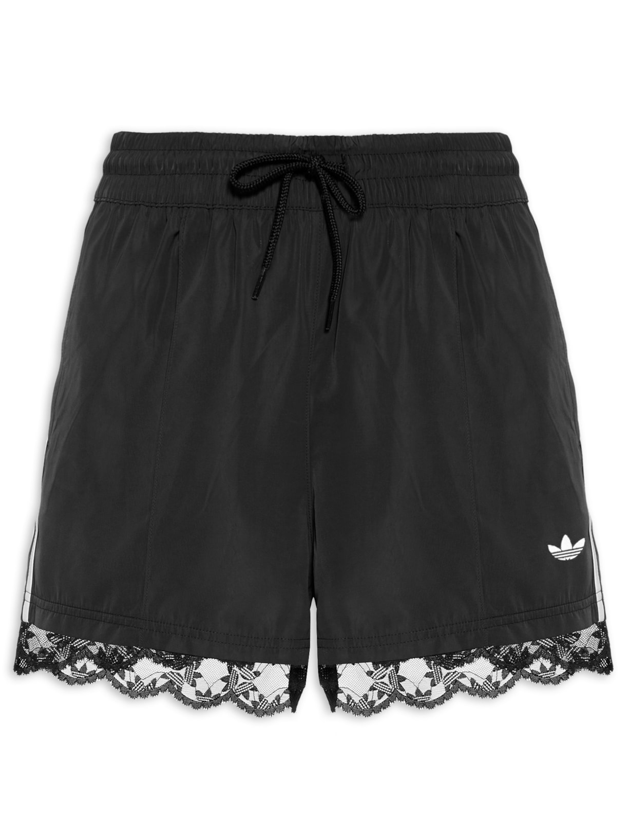 Bermuda Feminina Stripes Renda Adidas Originals Preto