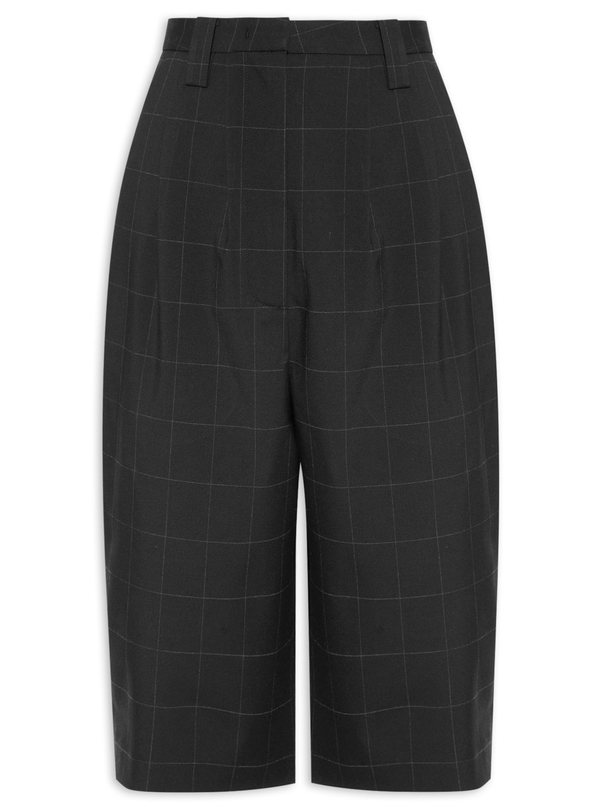 Bermuda Feminina Alfa Reta Xadrez - Preto