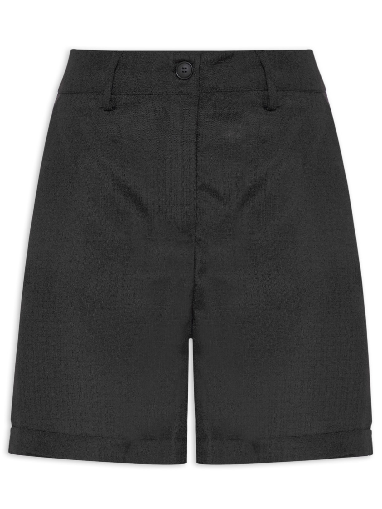 Bermuda Feminina Alfaiataria Barra Italiana - Preto