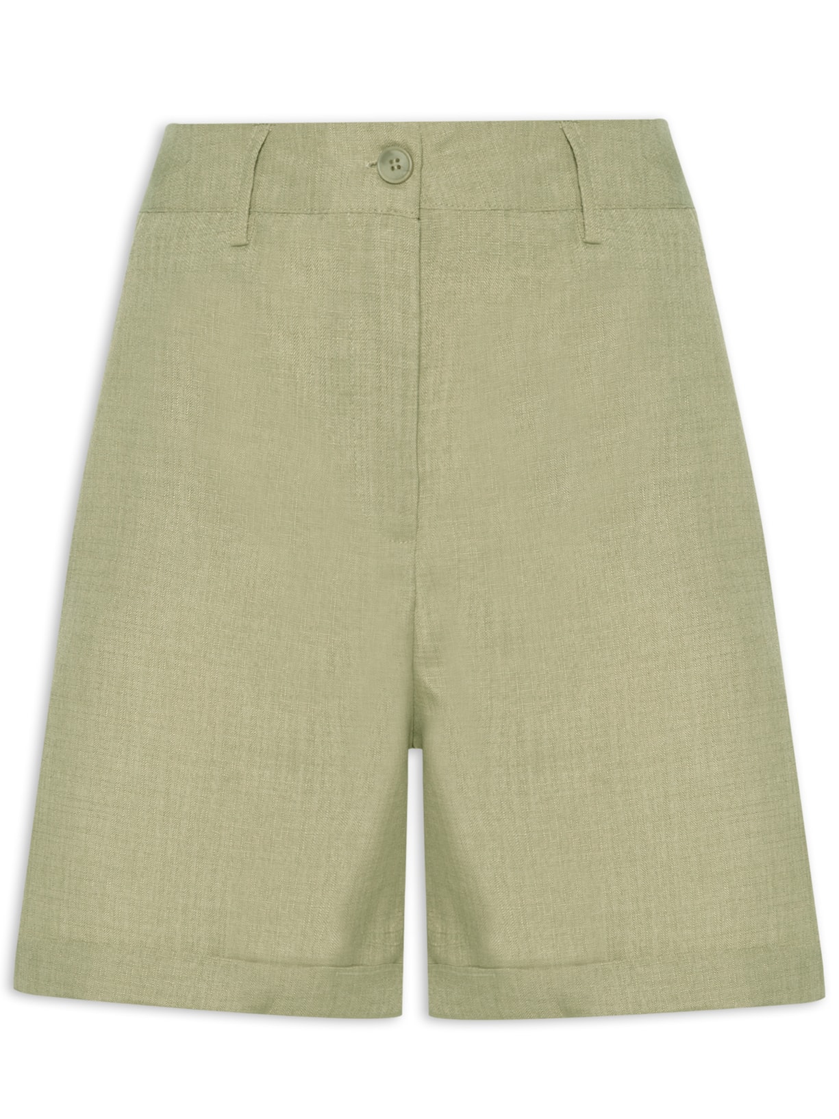 Bermuda Feminina Alfaiataria Barra Italiana - Verde