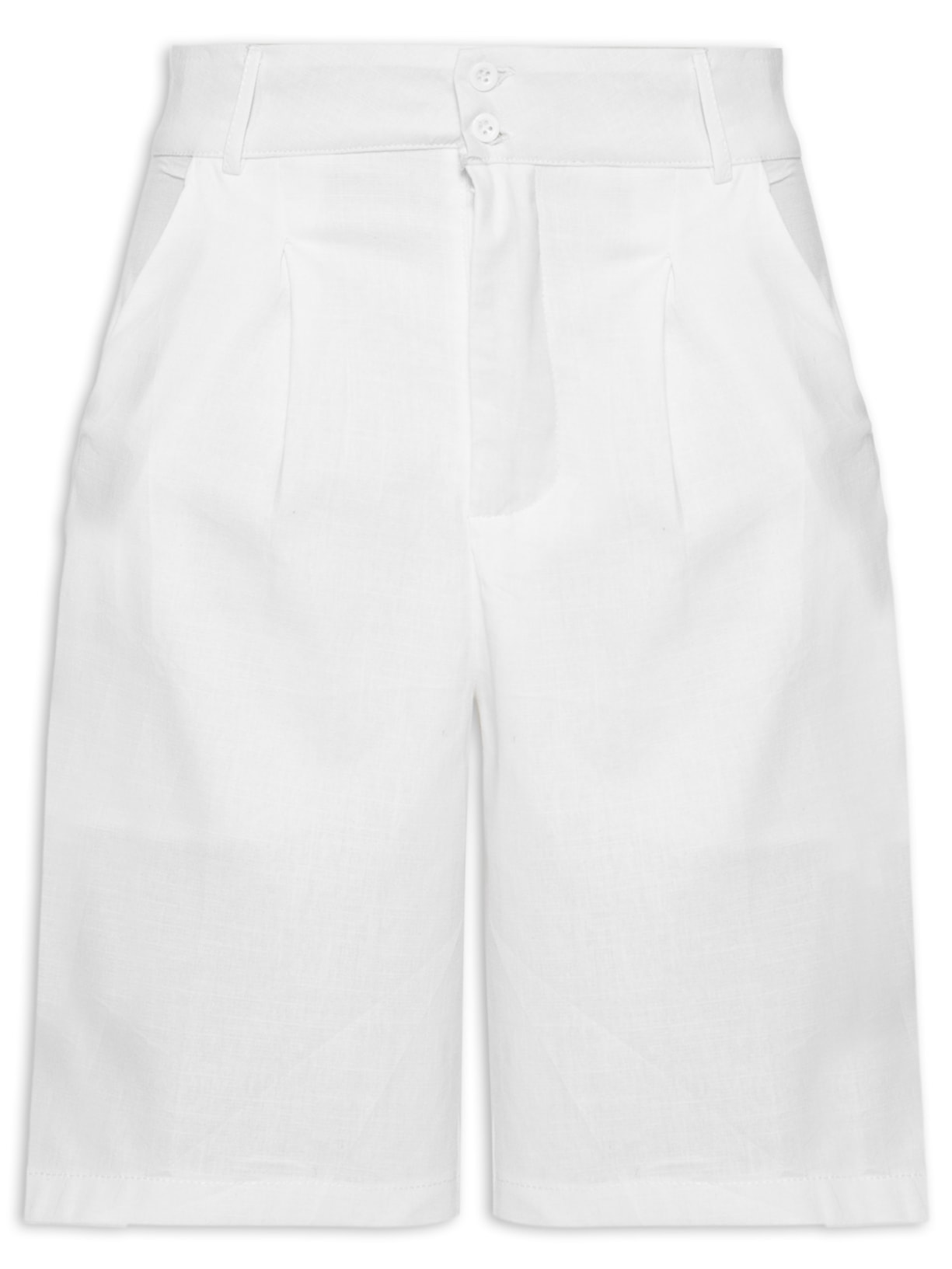 Bermuda Feminina Alfaiataria Básica - Branco