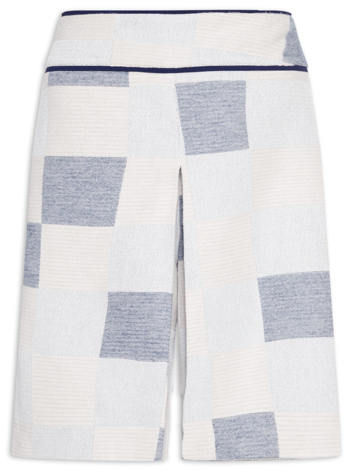 Bermuda Feminina Alfaiataria Cintura Média - Azul