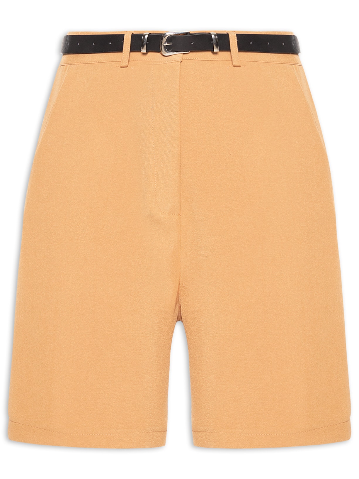 Bermuda Feminina Alfaiataria Com Cinto - Marrom