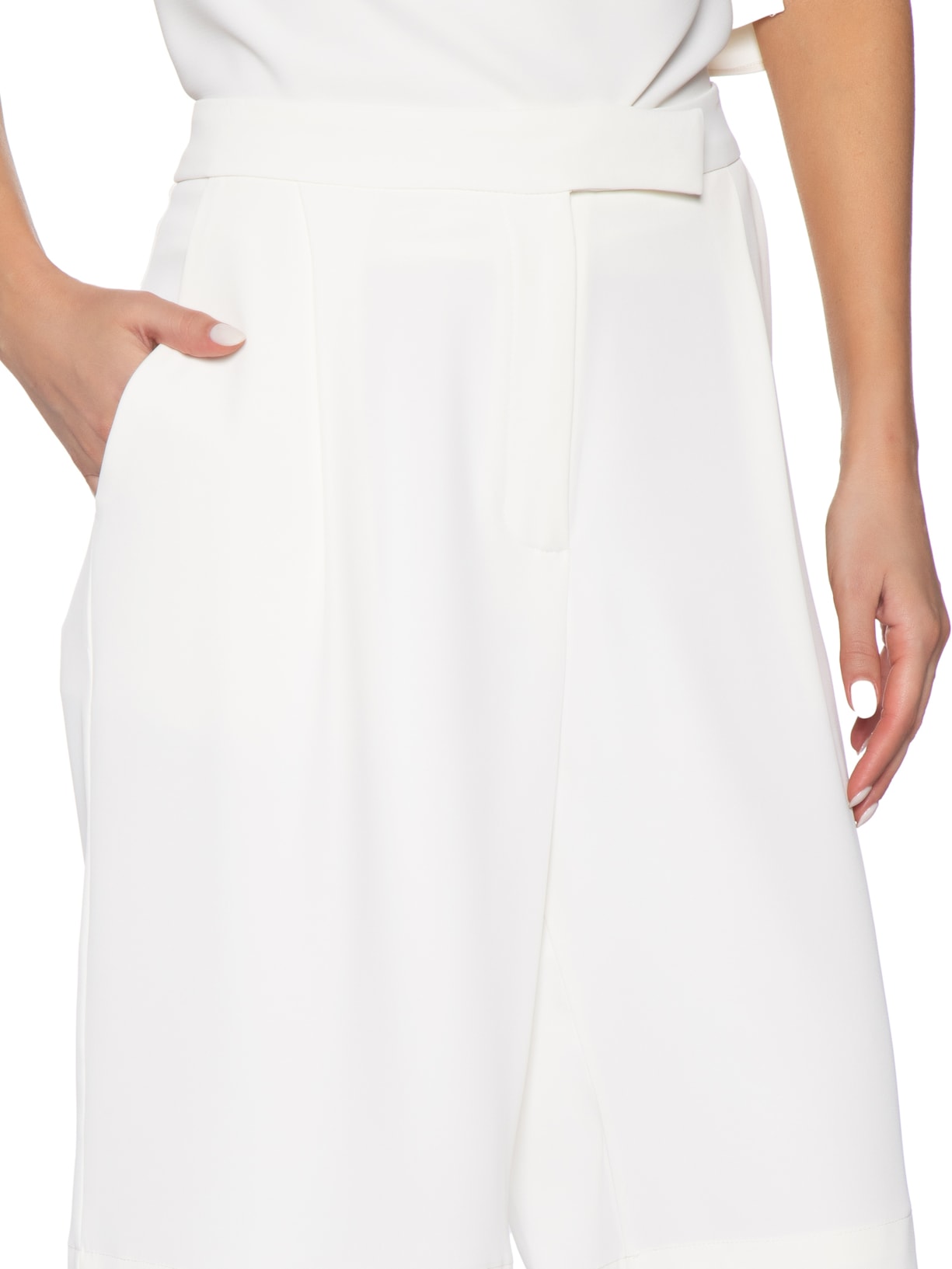 Bermuda Feminina Alfaiataria Off White '2Essential