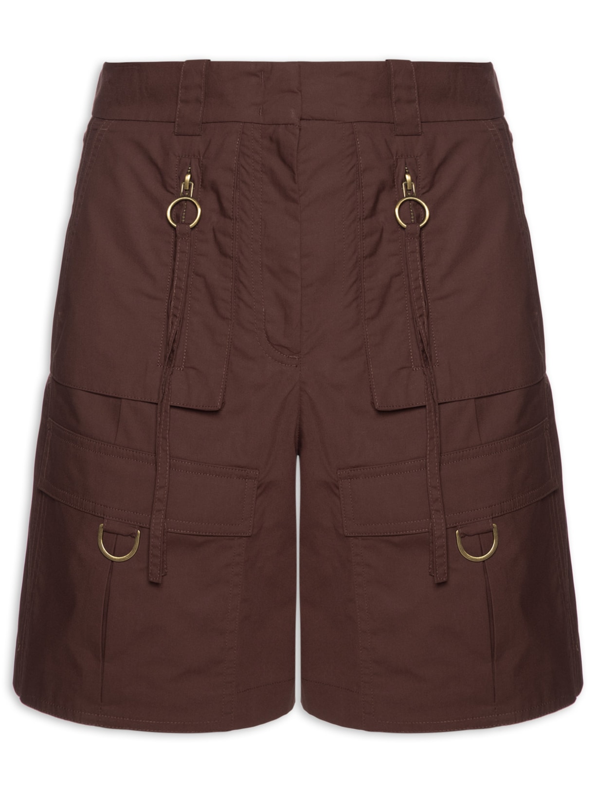 Bermuda Feminina Algodão Paper - Marrom