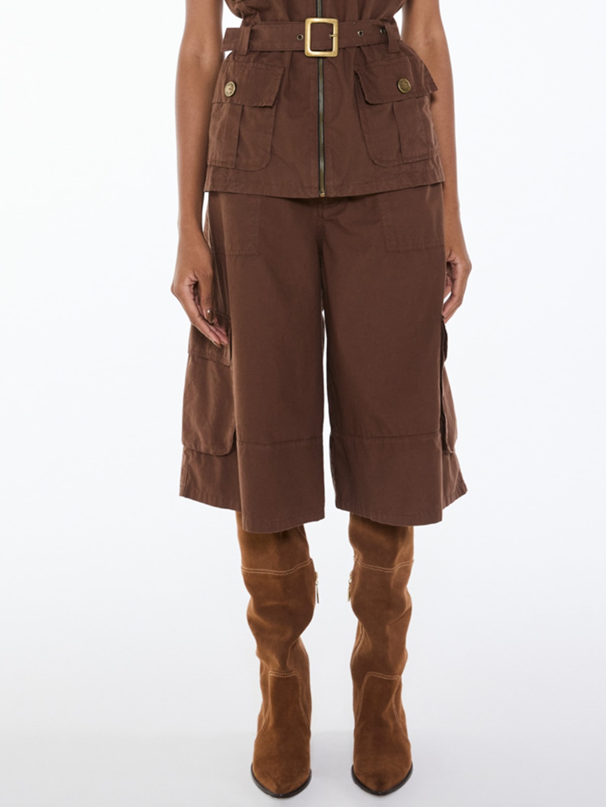 Bermuda Feminina Army Sarja I26 Marrom Mixed