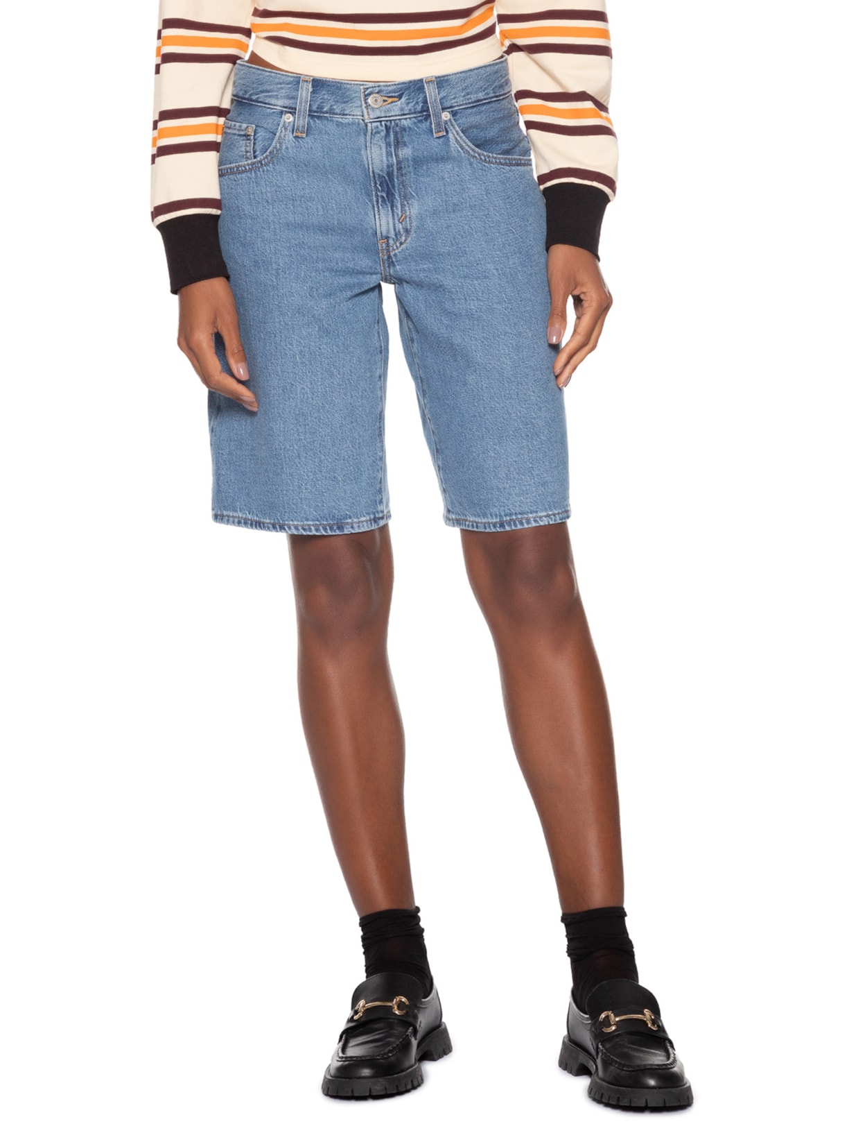 Bermuda Feminina Baggy Dad Jort Azul Levi's