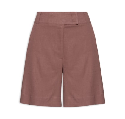 Bermuda Feminina Básica Alfaiataria - Marrom