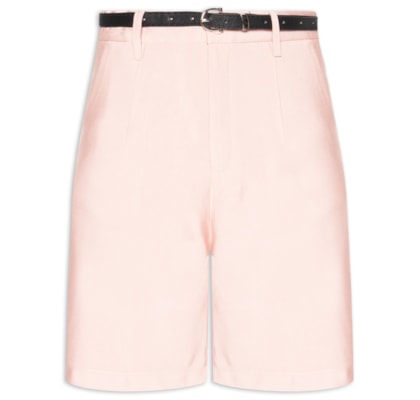 Bermuda Feminina Básica Com Cinto - Rosa