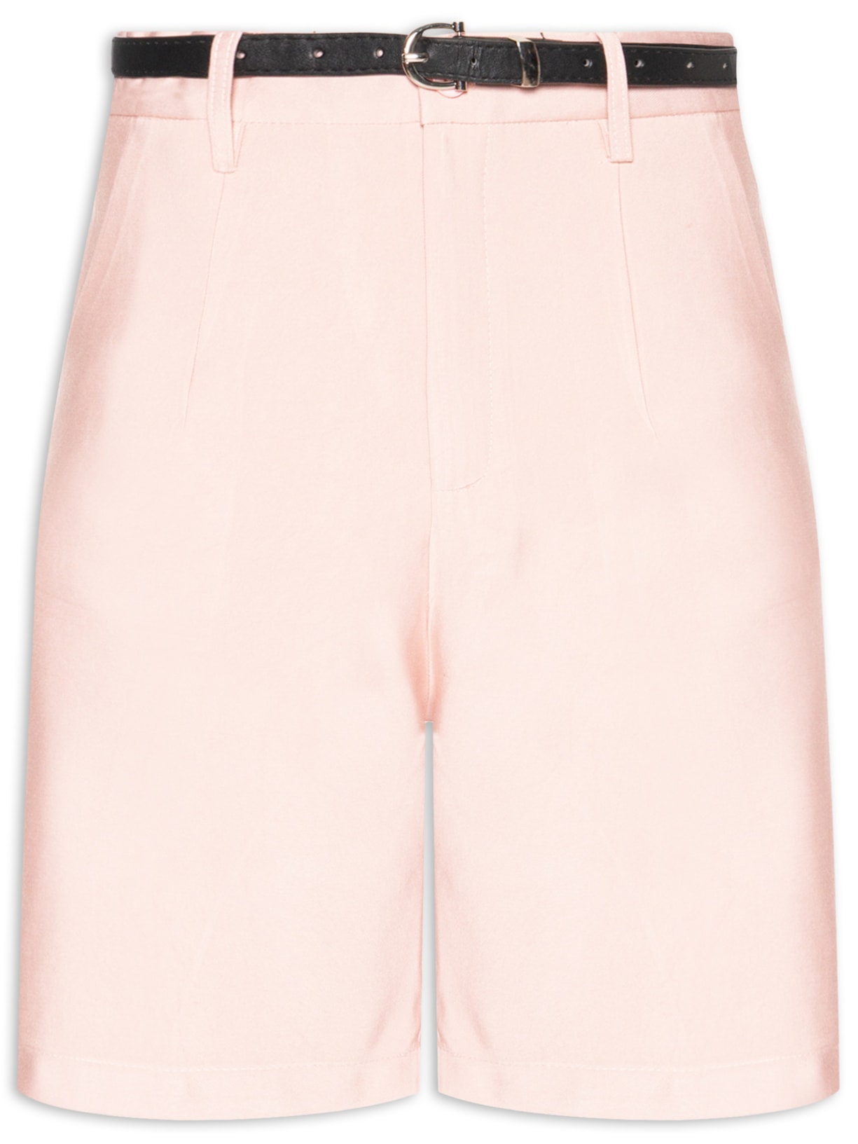 Bermuda Feminina Básica Com Cinto - Rosa