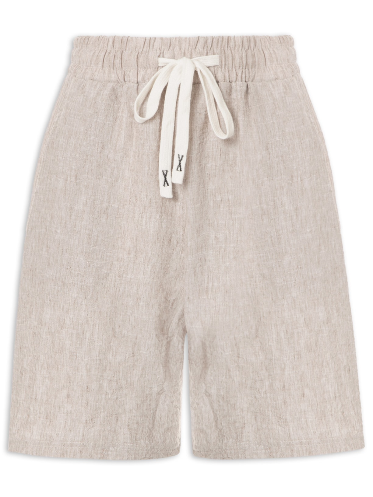 Bermuda Feminina Básica Texturizada - Off White