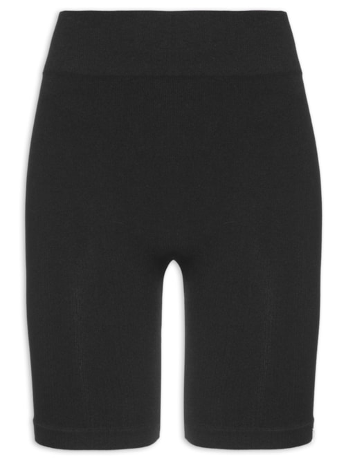 Bermuda Feminina Biker Canelada - Preto