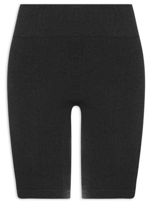 Bermuda Feminina Biker Canelada - Preto
