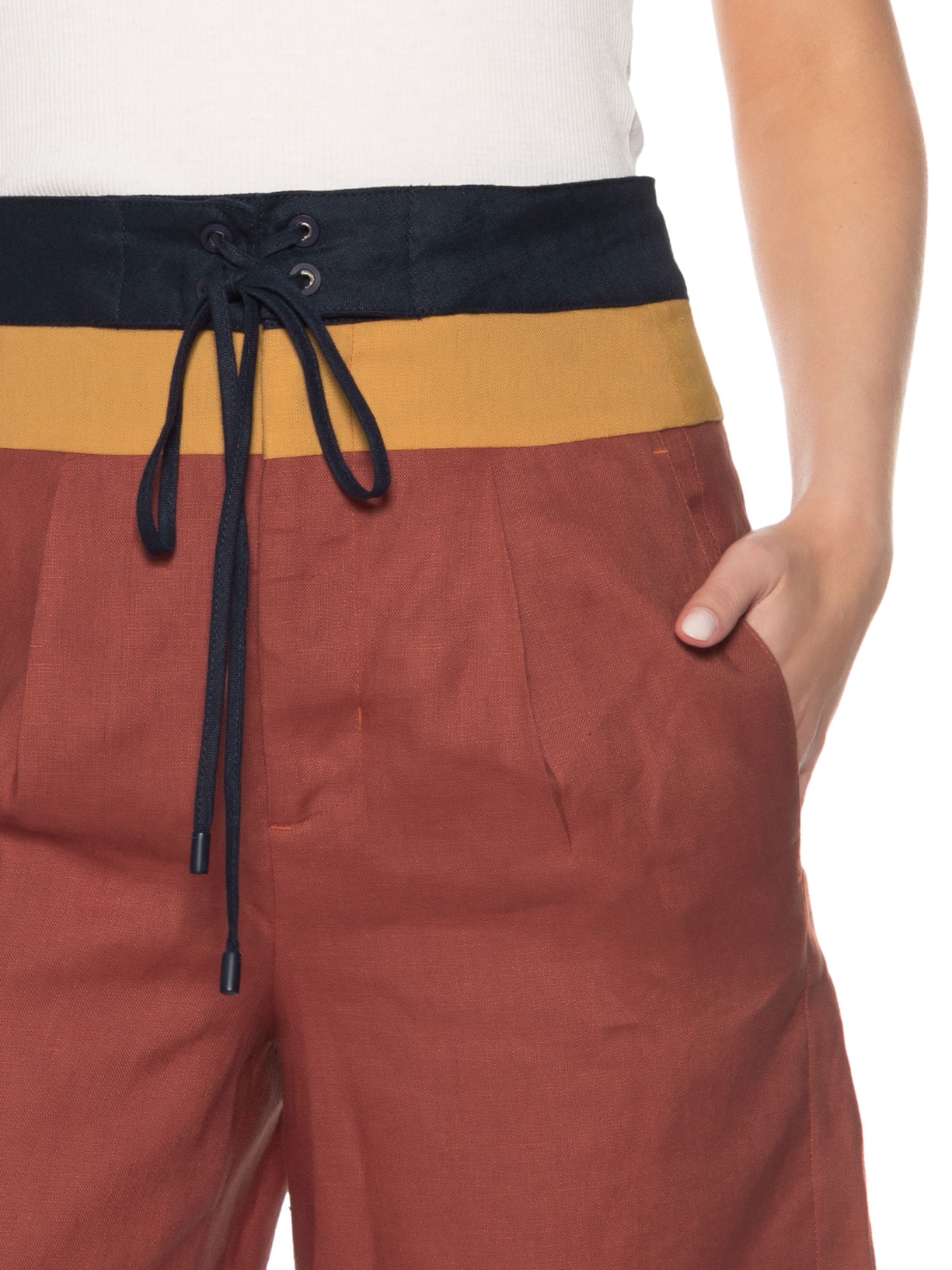 Bermuda Feminina Boardshorts Linho Vermelho Animale