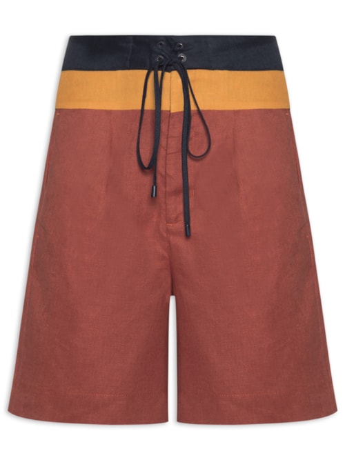 Bermuda Feminina Boardshorts Linho - Vermelho