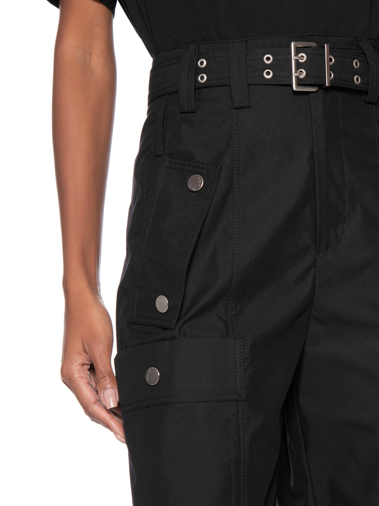Bermuda Feminina Bolsos Com Cinto Preto Animale