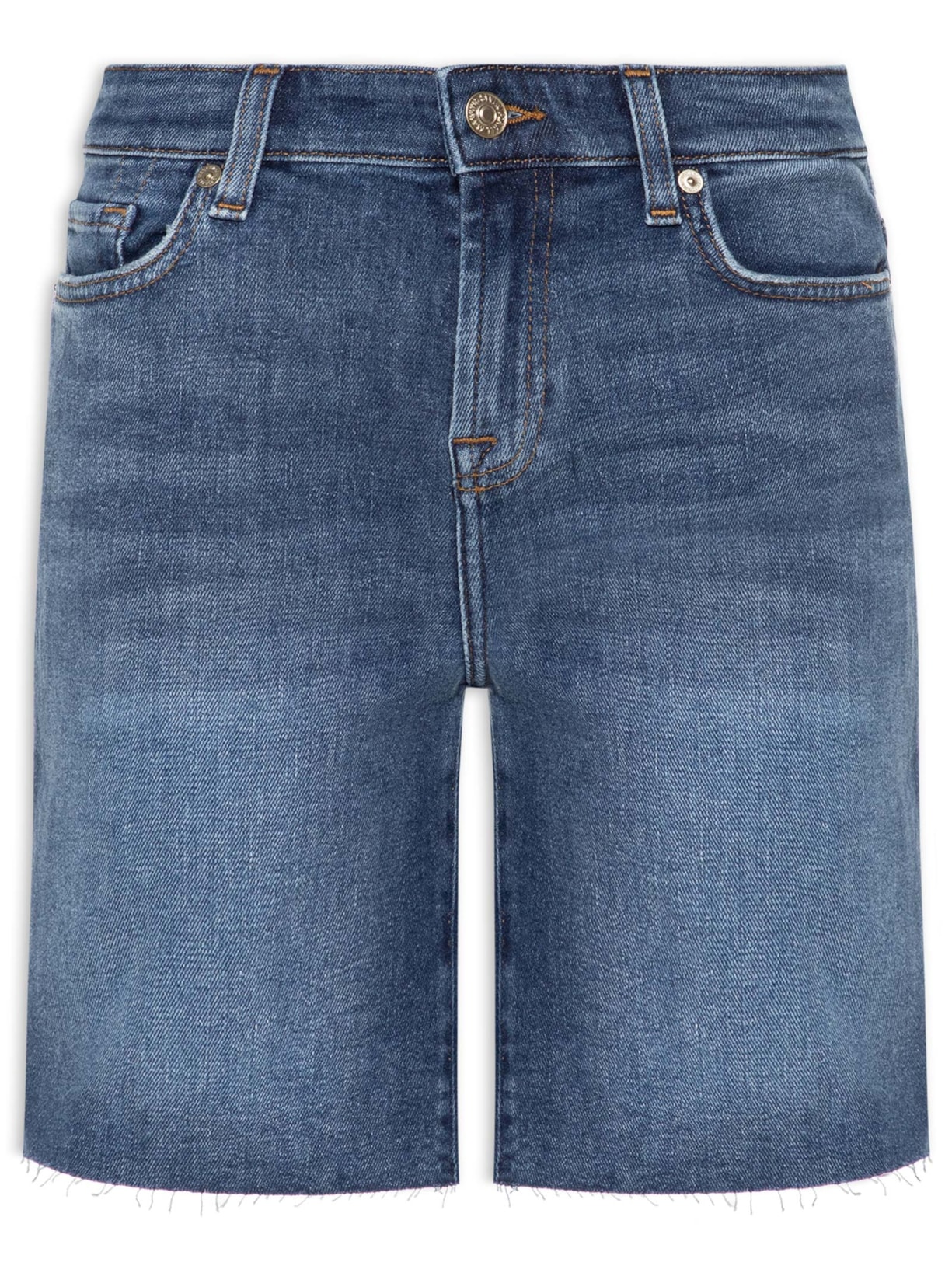 Bermuda Feminina Boy Shorts Sea Star With Raw Cut - Azul