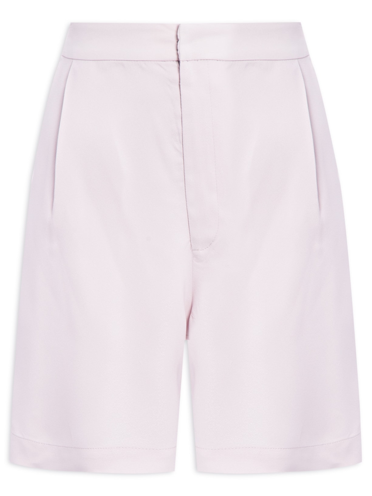 Bermuda Feminina Cintura Alta Com Pregas De Crepe - Lilás