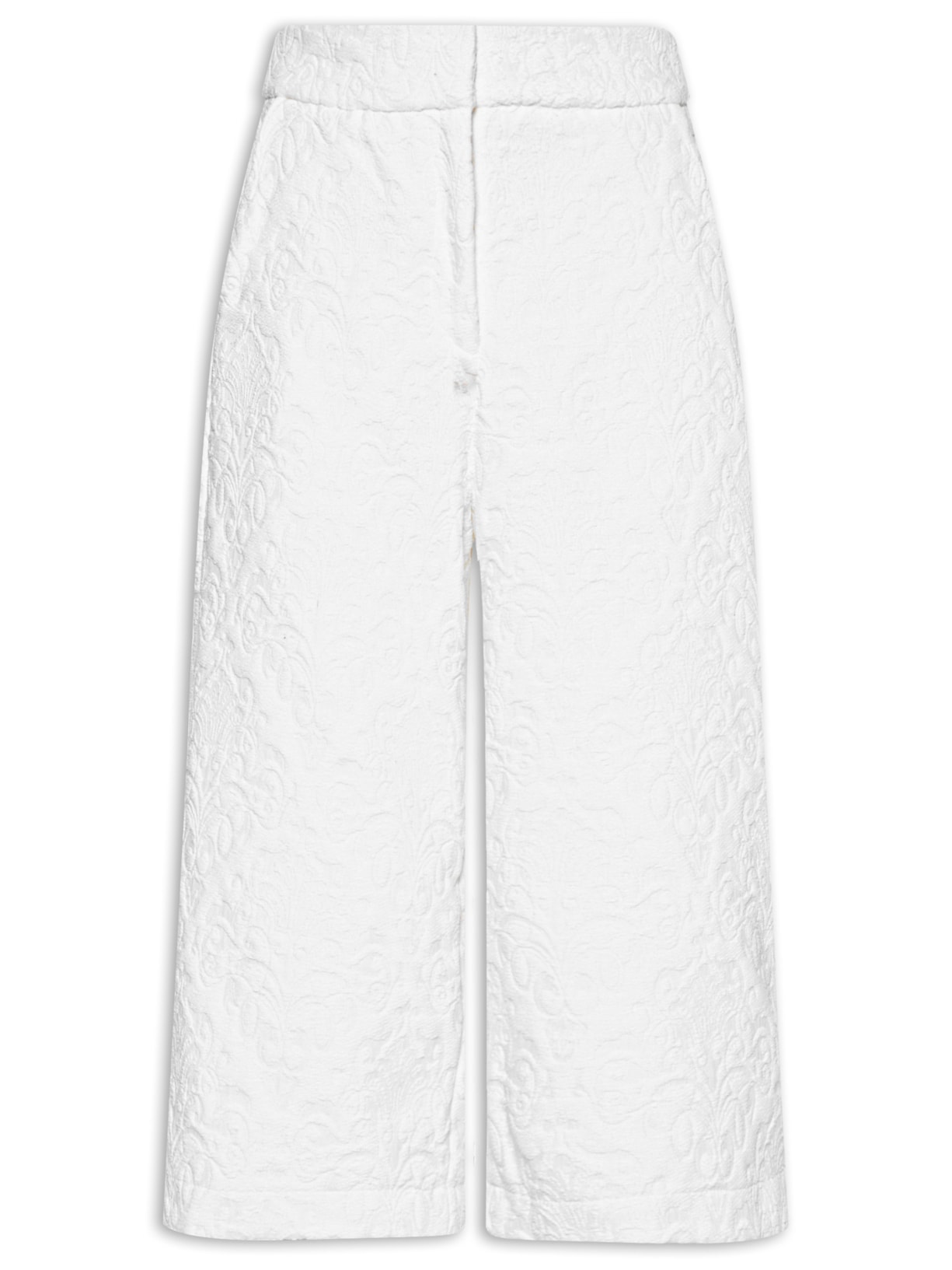 Bermuda Feminina Cintura Alta Em Jacquard Branco '2Essential