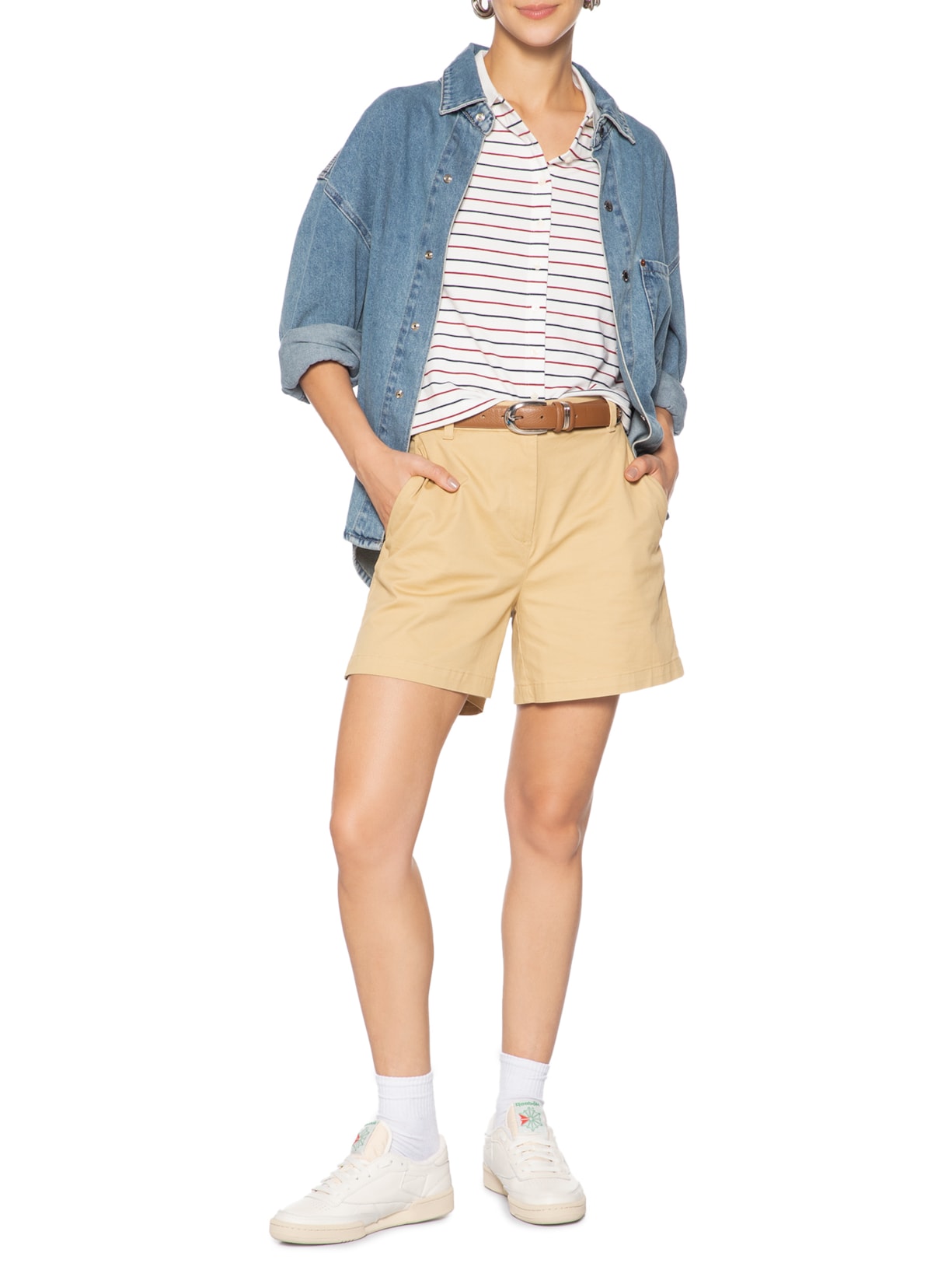 Bermuda Feminina Co Twill Slim Straight 5