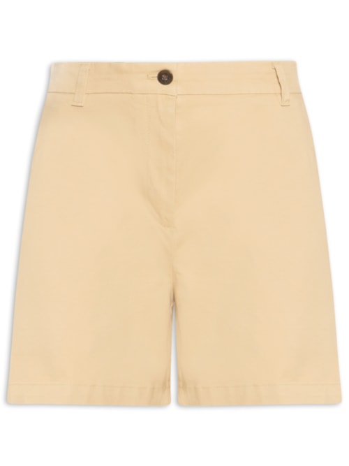 Bermuda Feminina Co Twill Slim Straight 5" - Bege