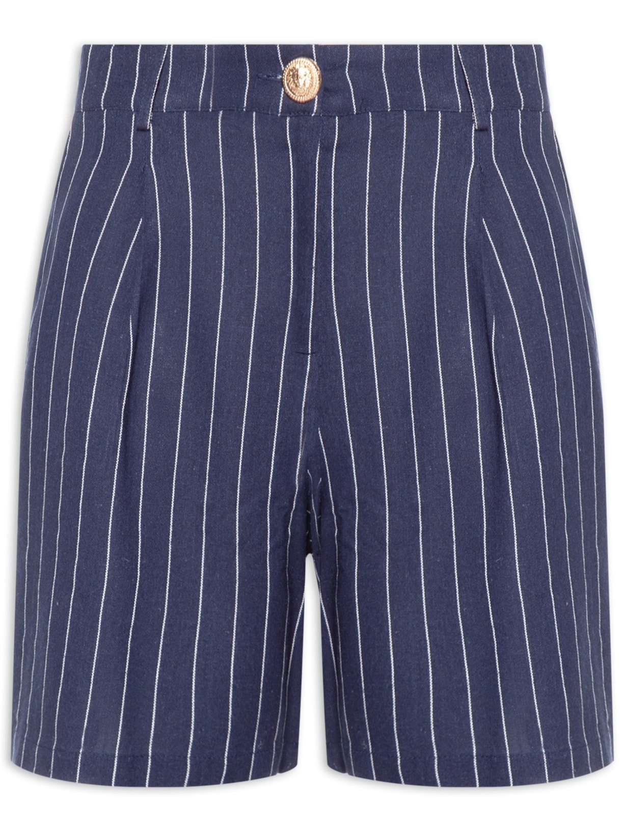 Bermuda Feminina com Bolsos Laterais - Azul