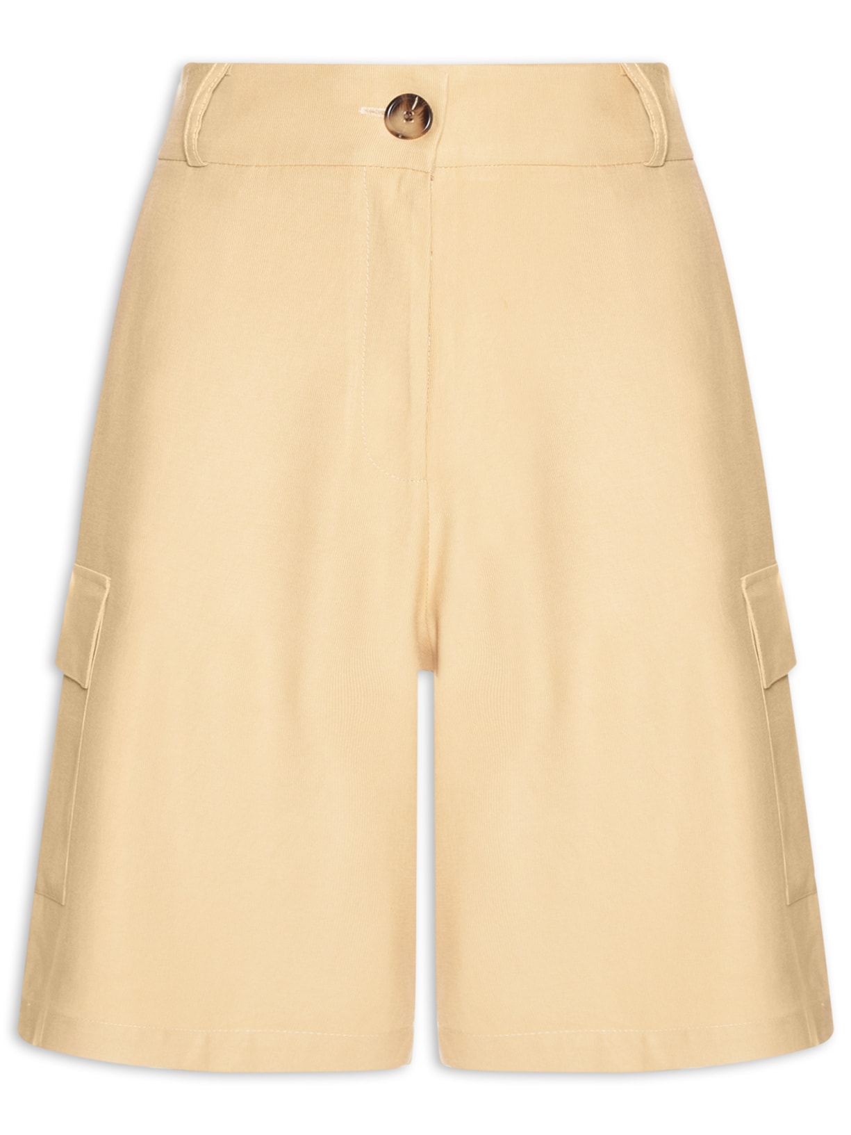 Bermuda Feminina Com Bolsos Laterais Bege '2Essential