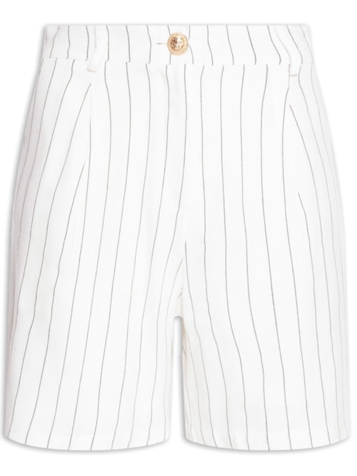 Bermuda Feminina com Bolsos Laterais - Off White