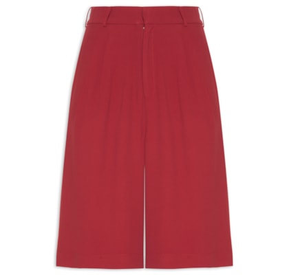 Bermuda Feminina Cós com Transpasse em Crepe - Vermelho