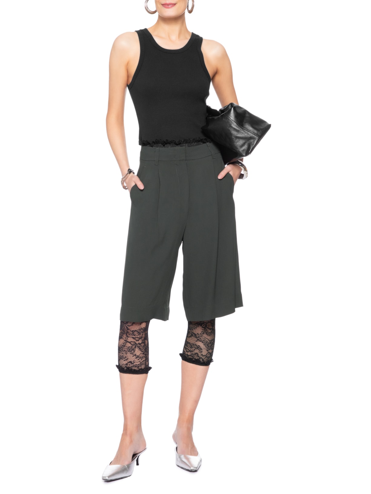 Bermuda Feminina Crepe Stacatto Zion Verde Nk