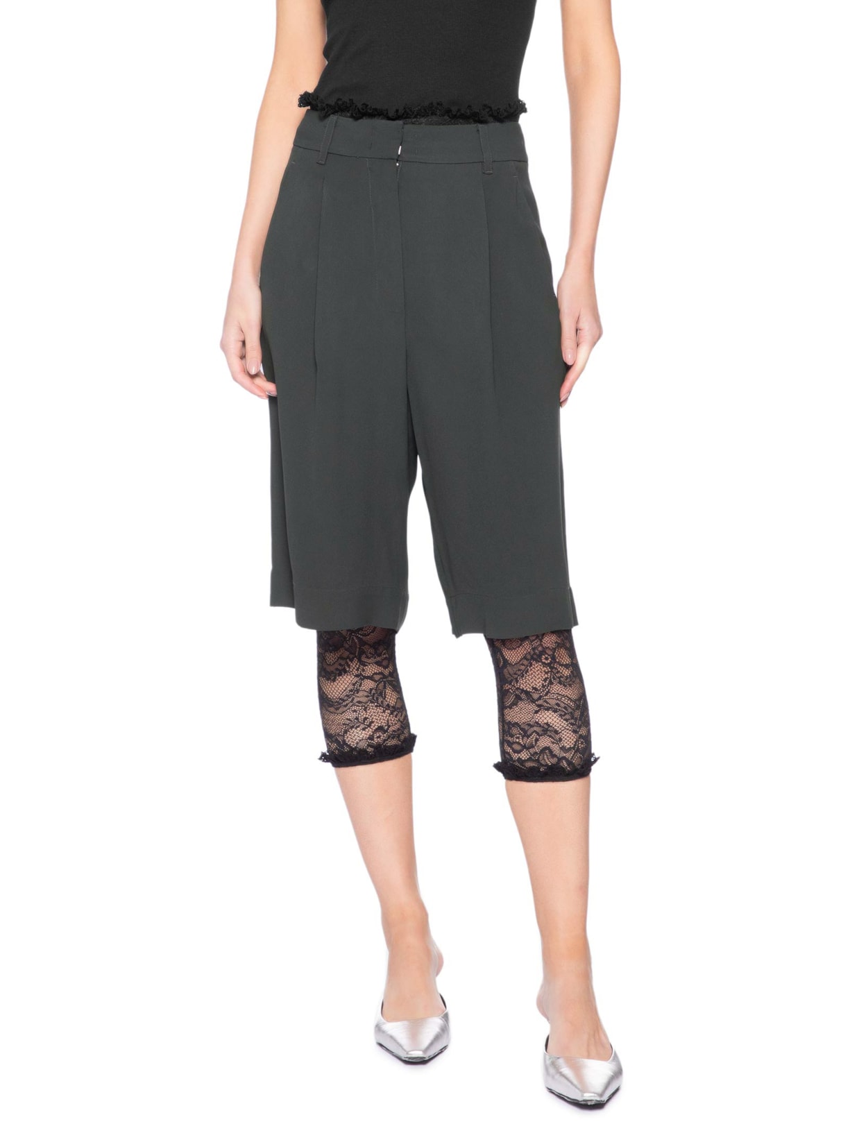 Bermuda Feminina Crepe Stacatto Zion Verde Nk