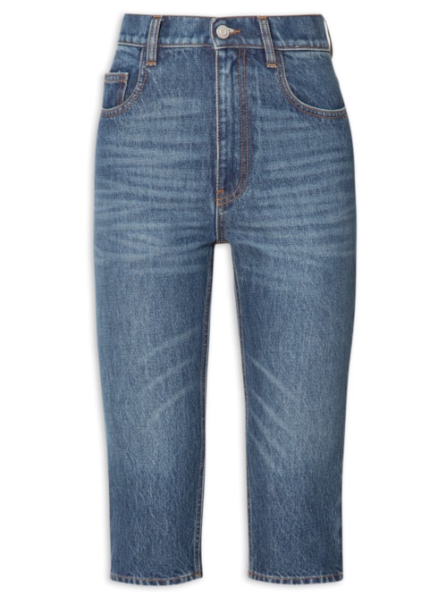 Bermuda Feminina Cropped Denim Pants - Azul