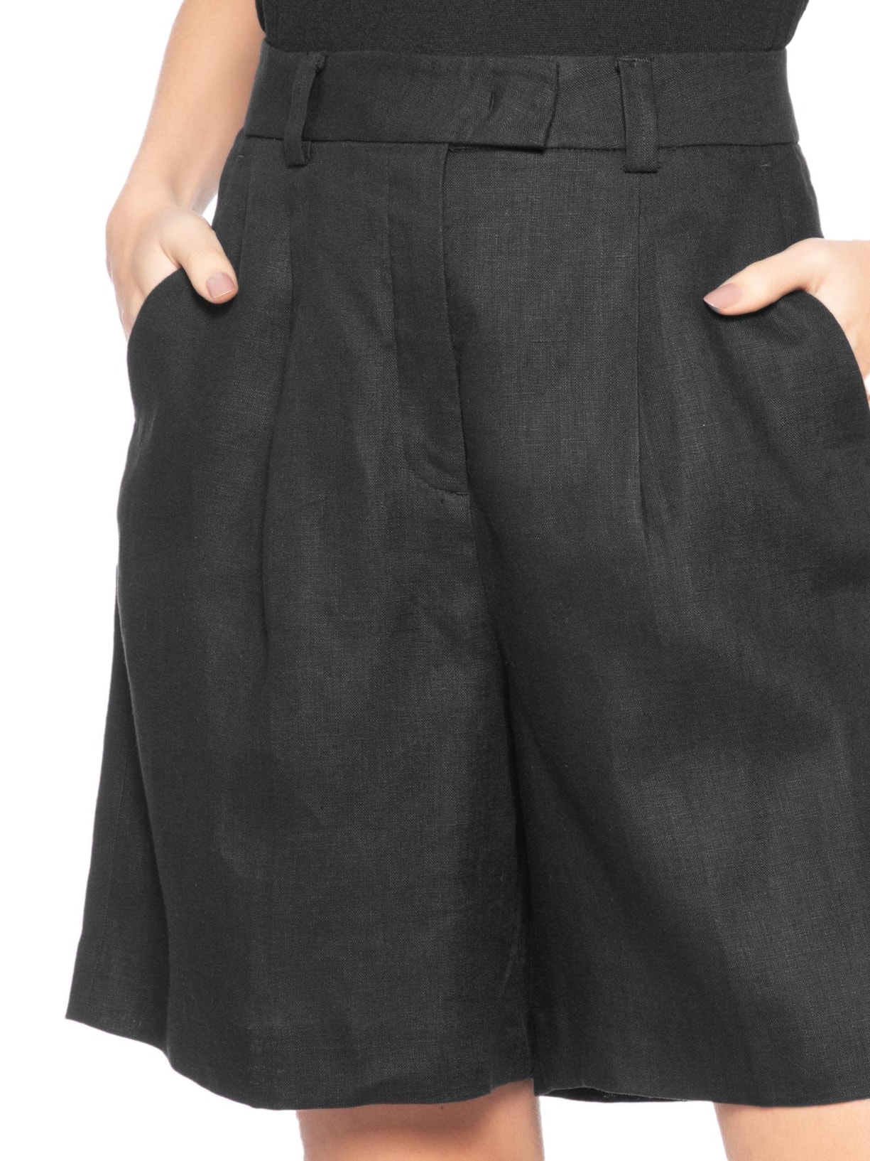 Bermuda Feminina de Linho – Preto Animale