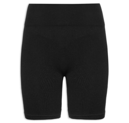 Bermuda Feminina Esportiva Biker Sem Costura - Preto
