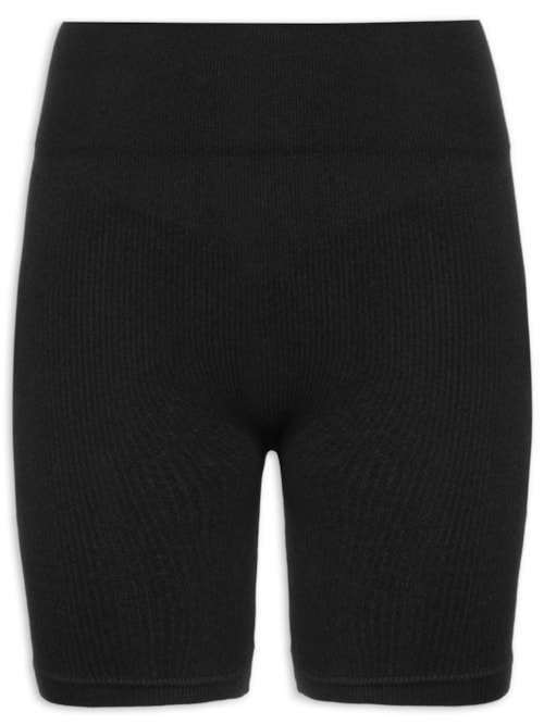 Bermuda Feminina Esportiva Biker Sem Costura - Preto