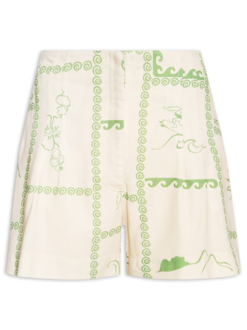 Bermuda Feminina Estampa Rio - Verde