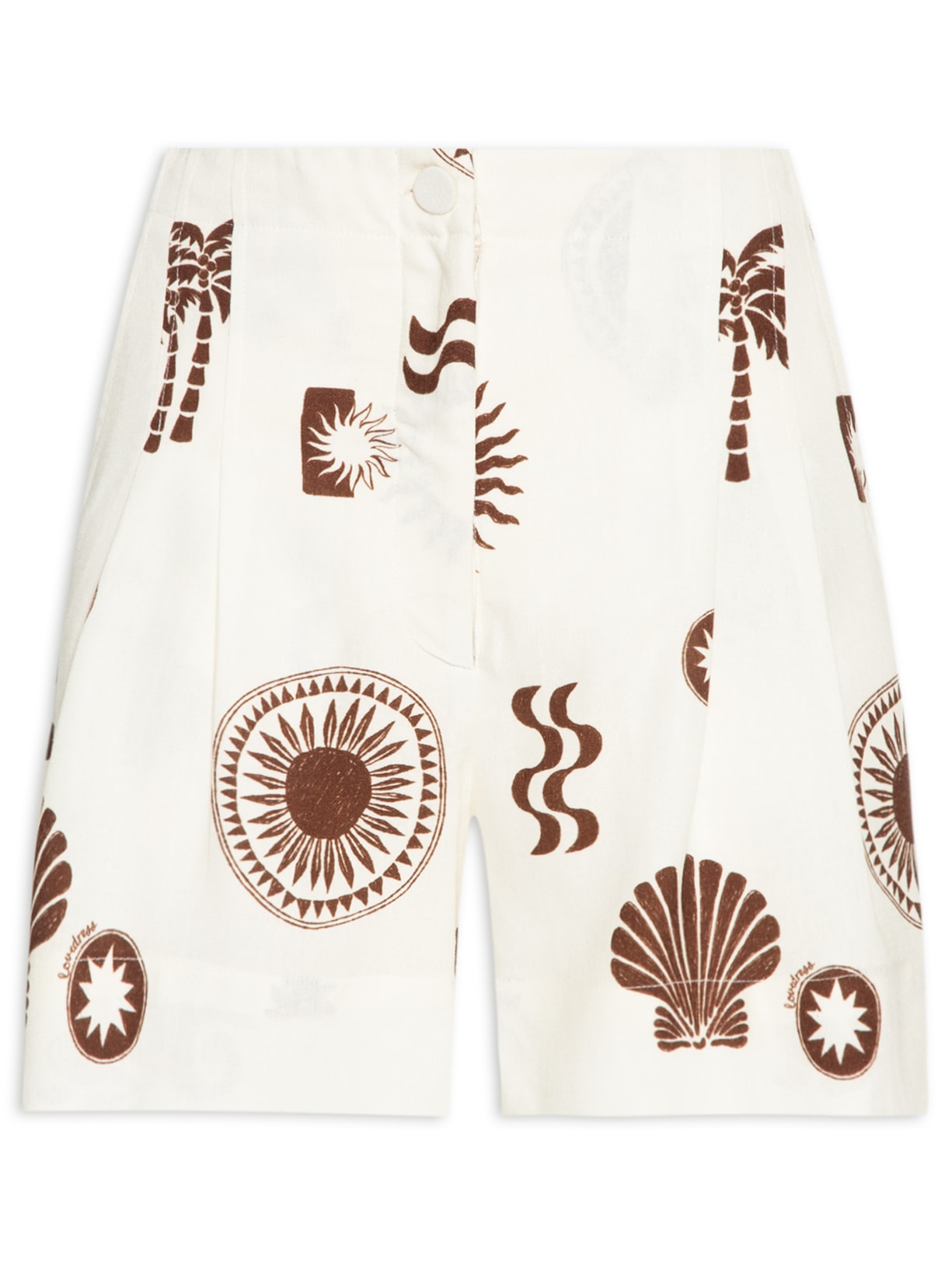 Bermuda Feminina Estampa Sol Rio - Bege