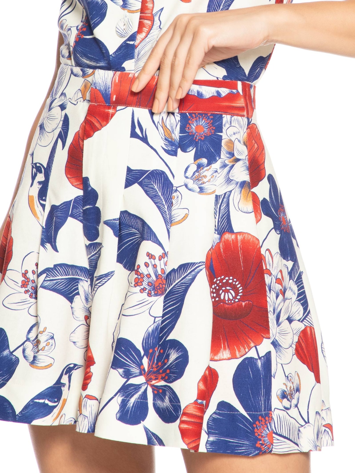 Bermuda Feminina Floral Vera Branco Farm